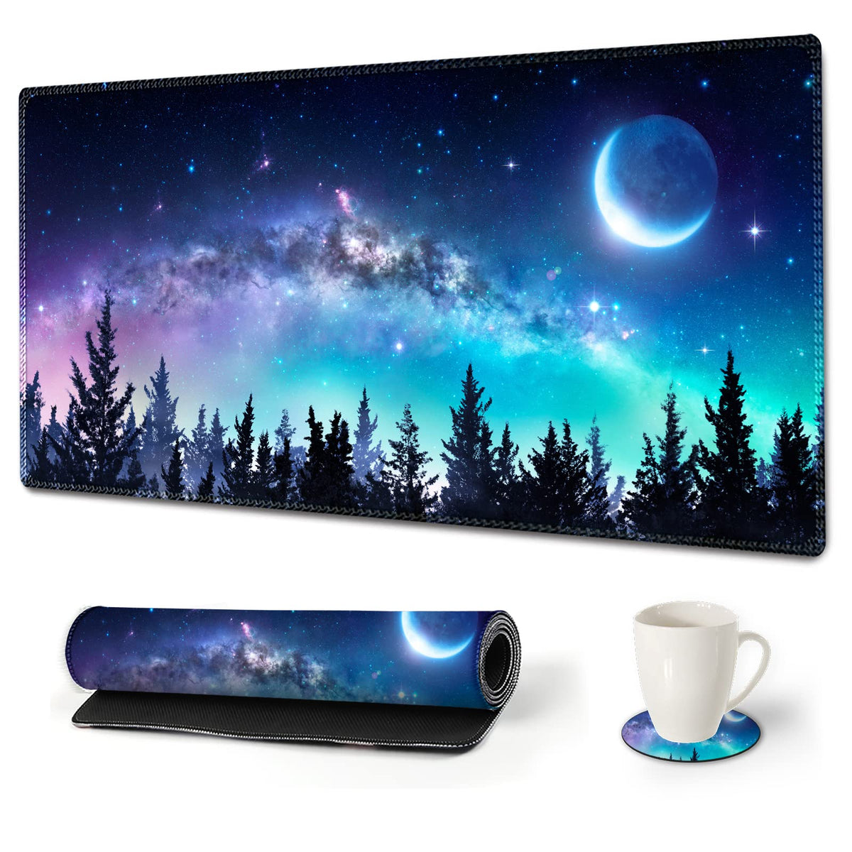 Large Gaming Mouse Pad, AIMSA Extended Mouse Pad with Stitched Edge, XL Keyboard Mouse Mat Non-Slip