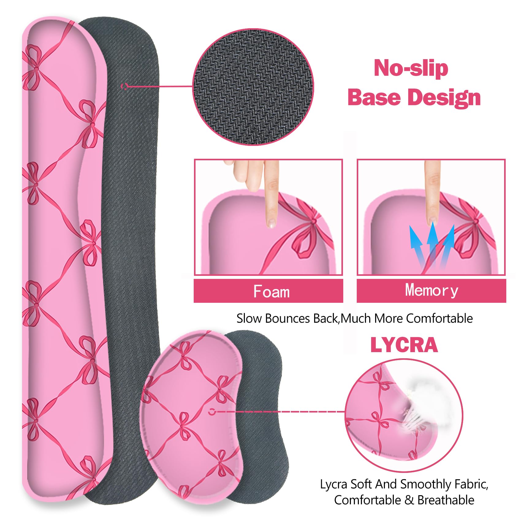 ToLuLu Large Mouse Pad Desk Pad Set, 4PCS Wrist Rest Support XXL Desk Mat