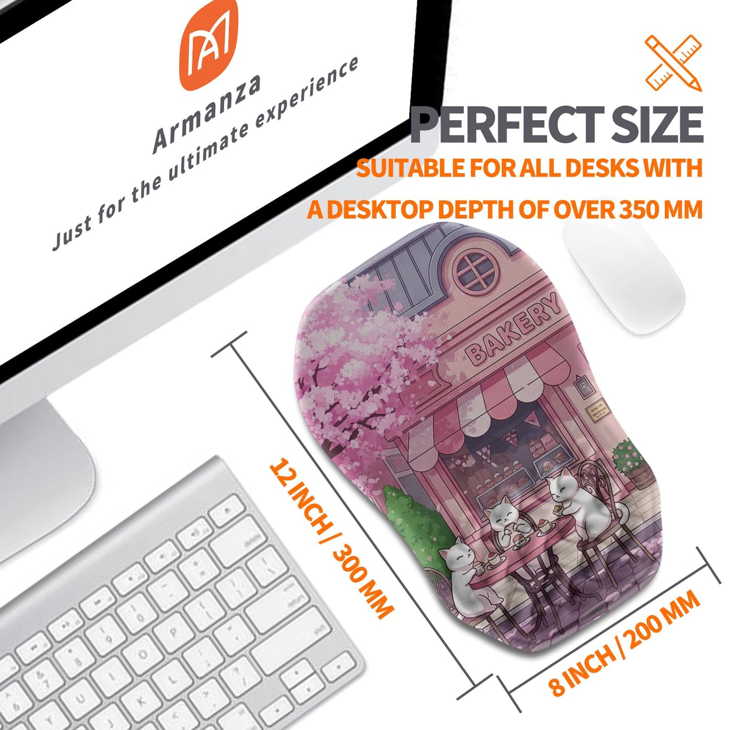 Armanza Ergonomic Slope Mouse Pad Wrist Support, Wrist Rest Mousepad for Carpal Tunnel Pain Relief