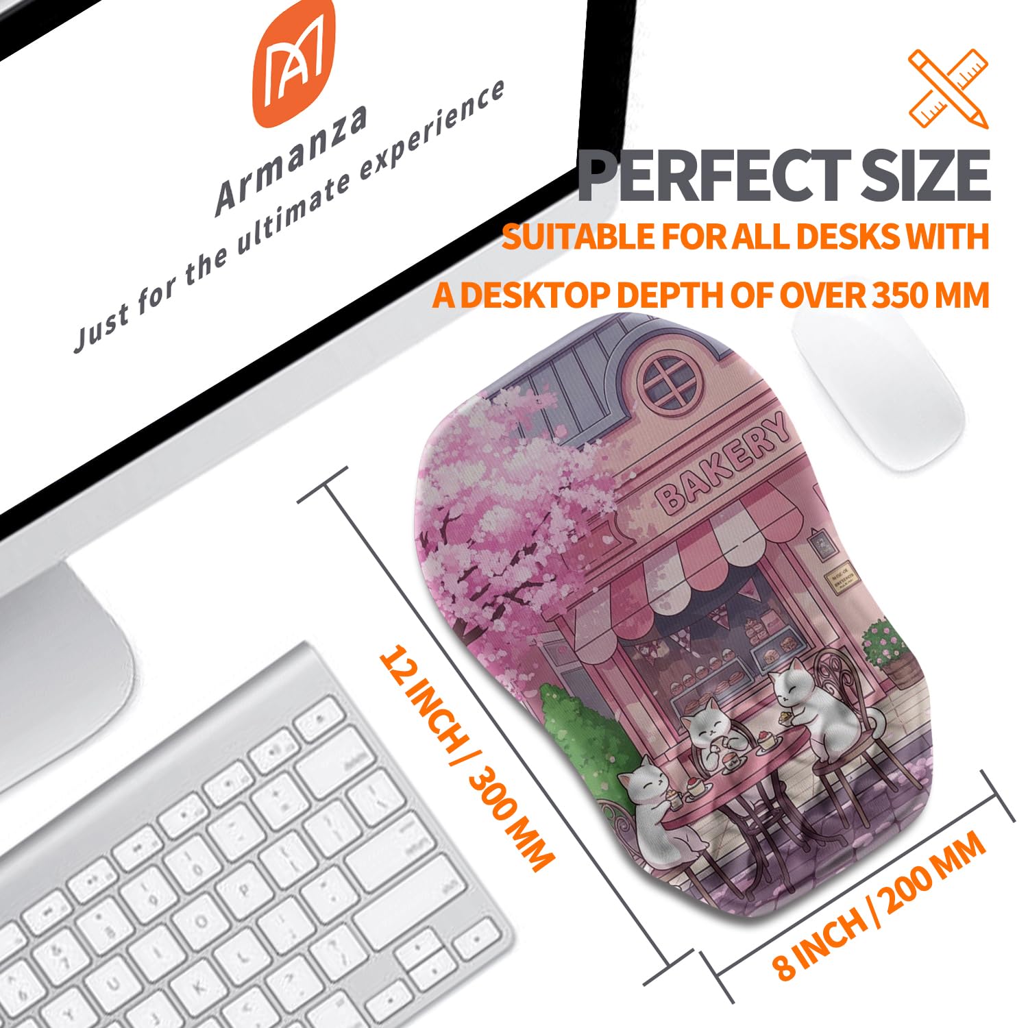 Armanza Ergonomic Slope Mouse Pad Wrist Support, Wrist Rest Mousepad for Carpal Tunnel Pain Relief