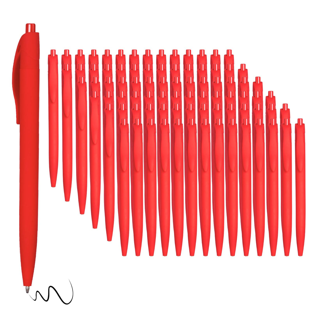 Wiaziert BallPoint Pens, 100 Pack (BLACK Ink),Bulk Pens, Red Barrel,Click Pens for Office Home and
