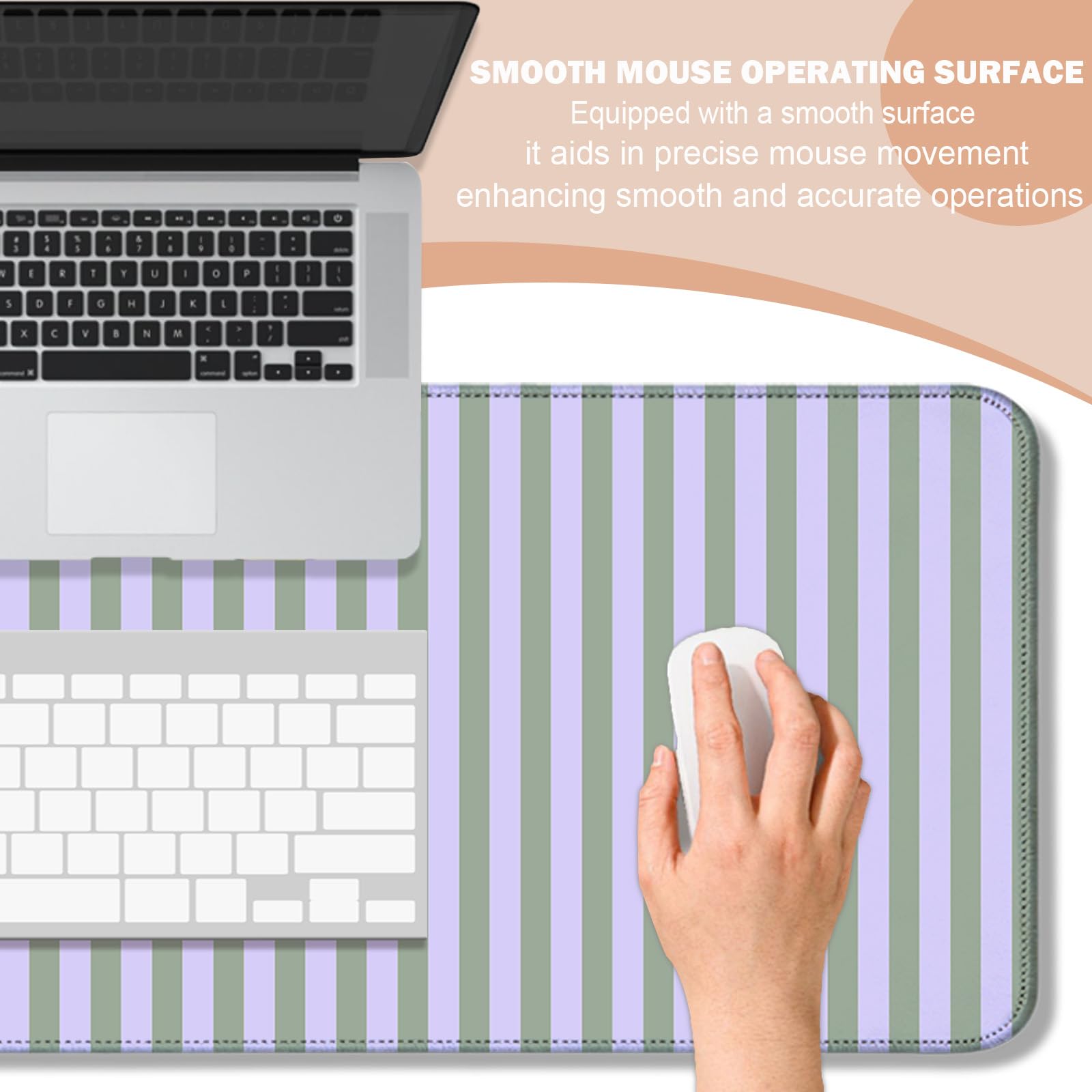 AYKDTFN Stripe Large Mouse Pad, Extended Desk Mat for Gaming, Office & Home