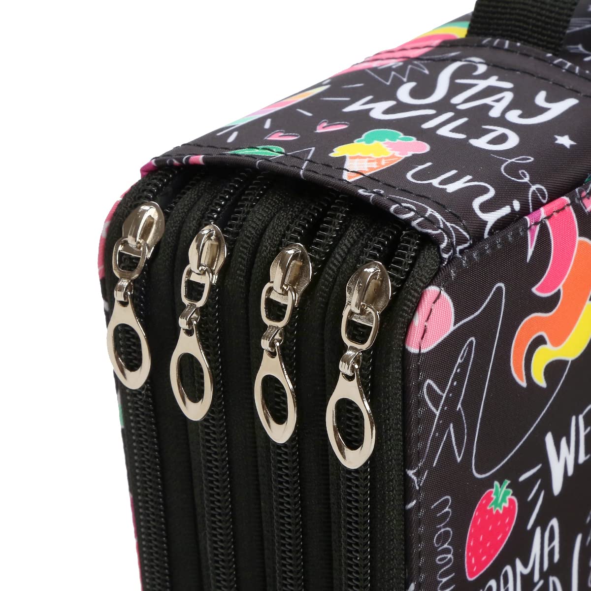 Lbxgap 300 Slots Pencil Case 4-Layer Zipped Holder w/Handle