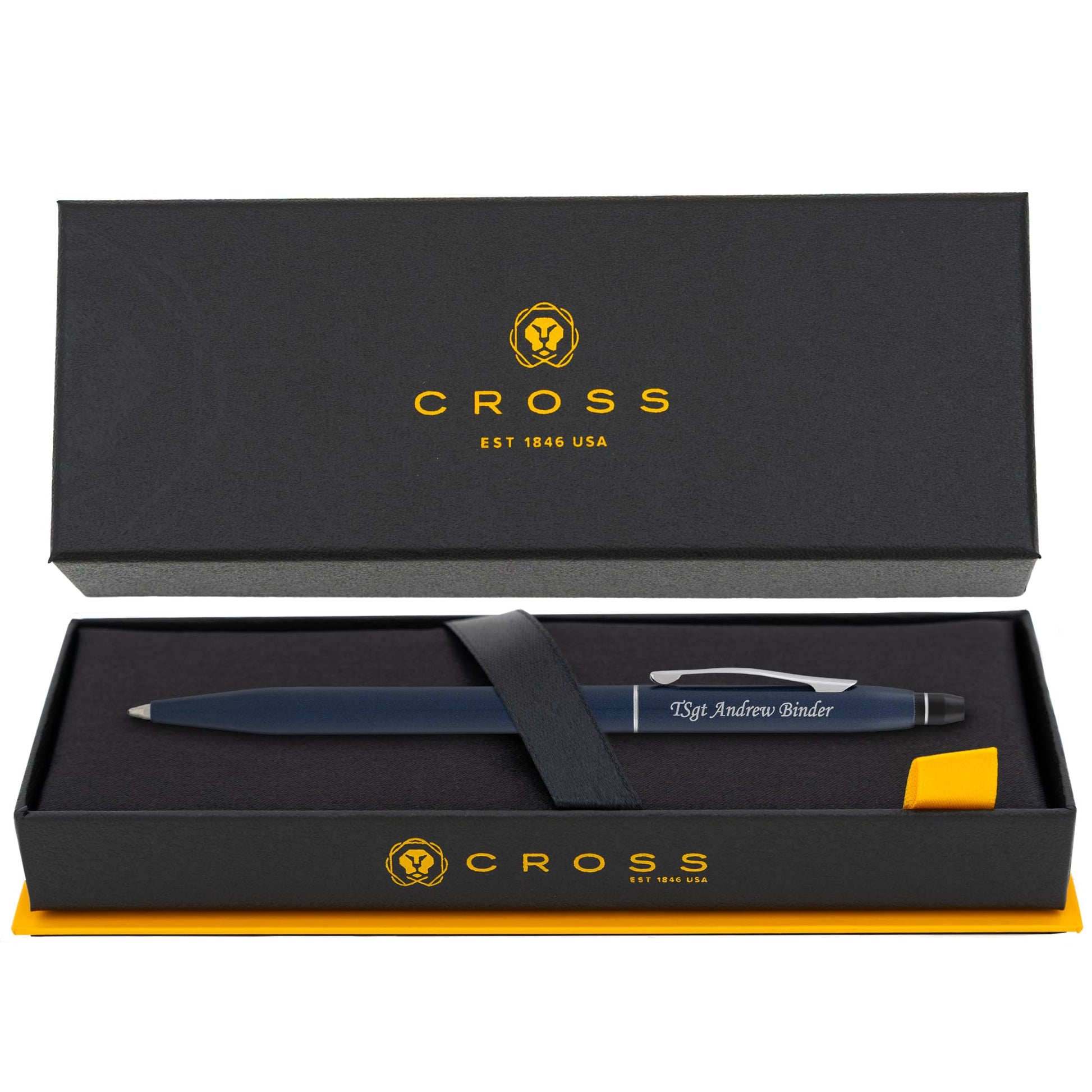 Cross Click Personalized Ballpoint Pen in Midnight Blue with Chrome Trim