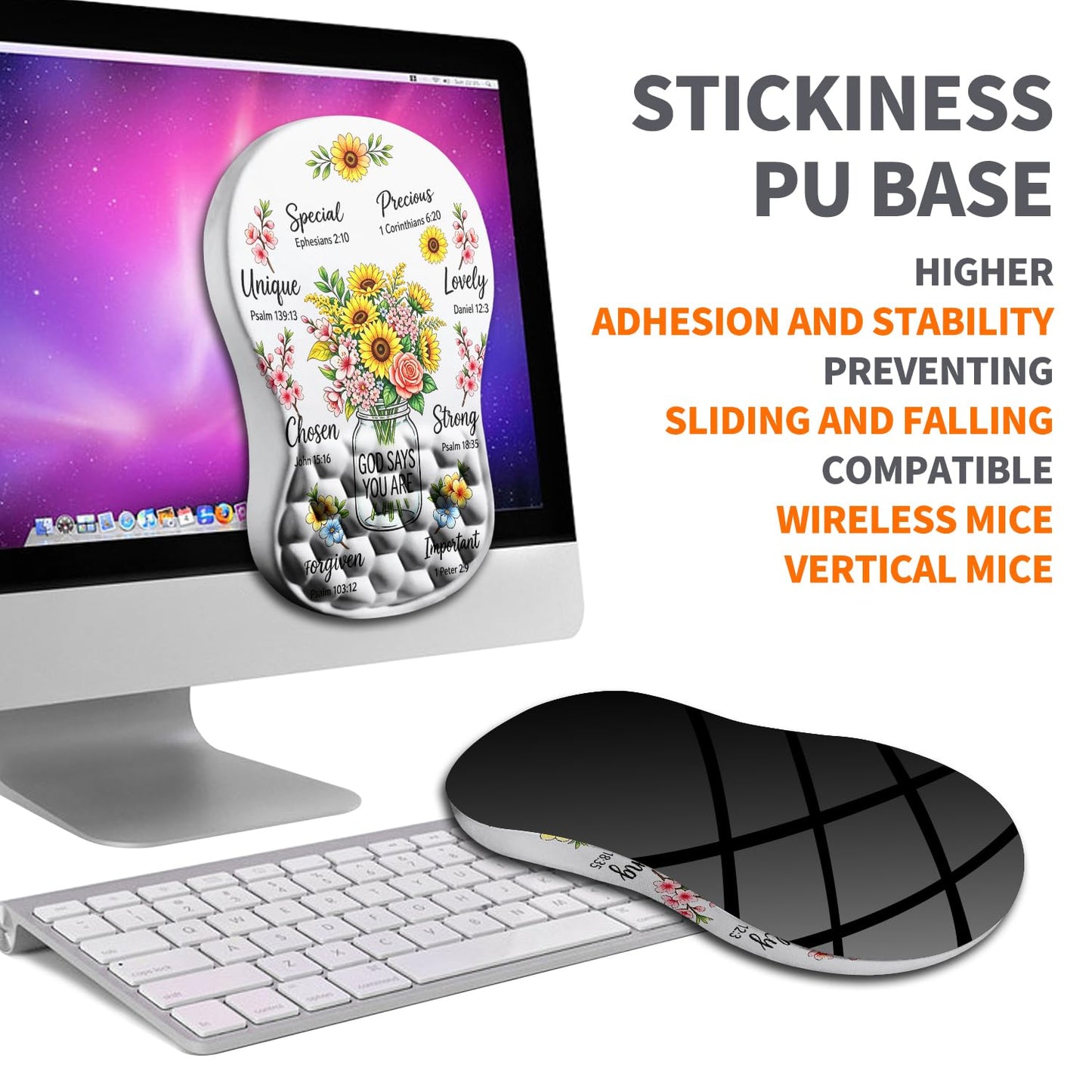 Armanza Ergonomic Joint Wrist Support Mouse Pad with Memory Foam Cushion Massage Bump, Carpal