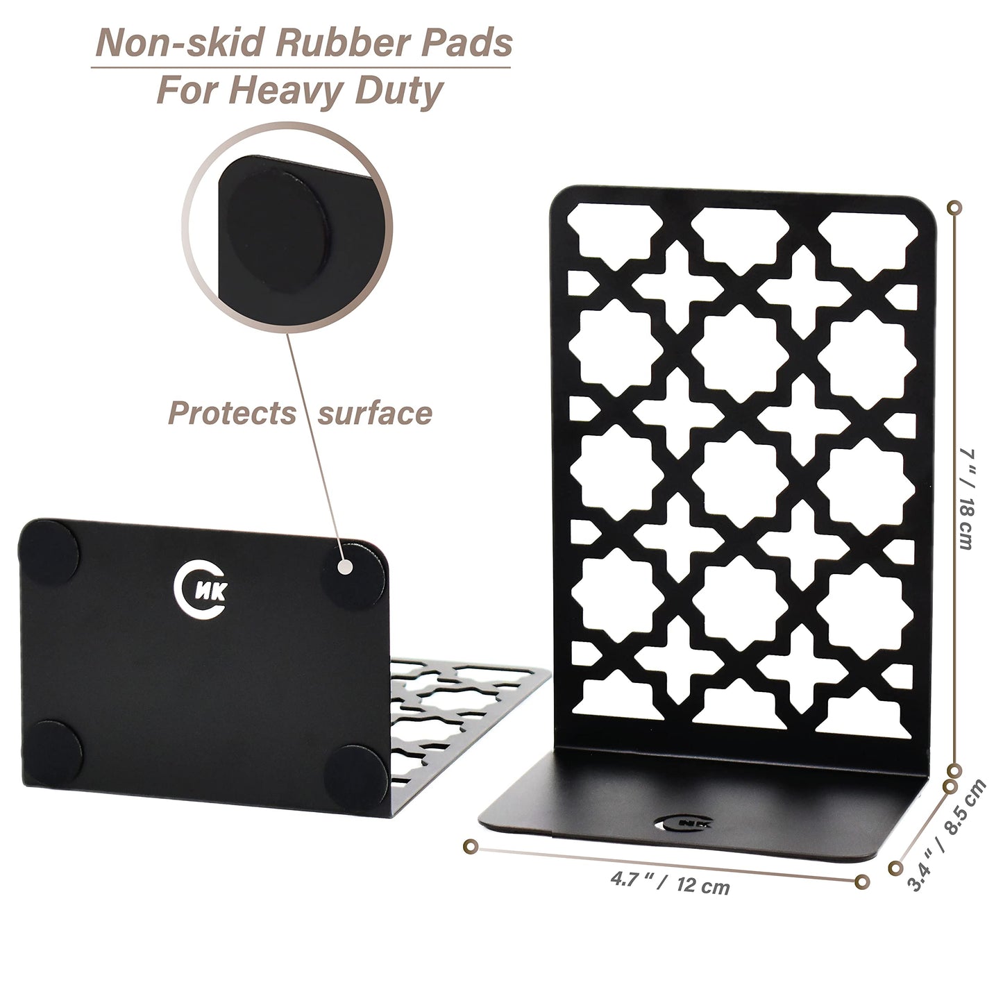 CNK Book Ends Bookends for Decorative Books Holder Bookend Shelves End Hold Heavy Duty Holders