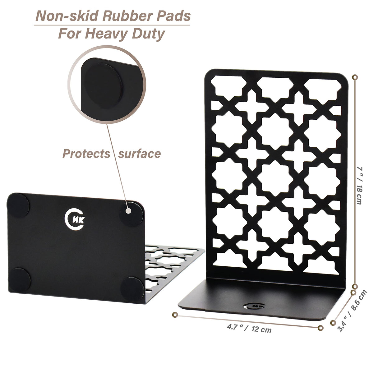CNK Book Ends Bookends for Decorative Books Holder Bookend Shelves End Hold Heavy Duty Holders