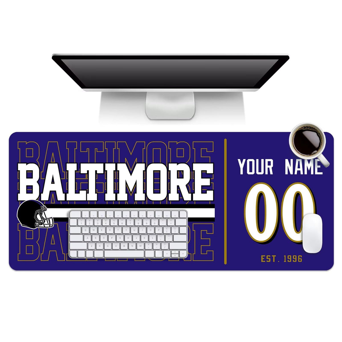 ANTKING Baltimore Mouse Pad Custom Name and Number Desk Pad for Men Women Youth Gifts