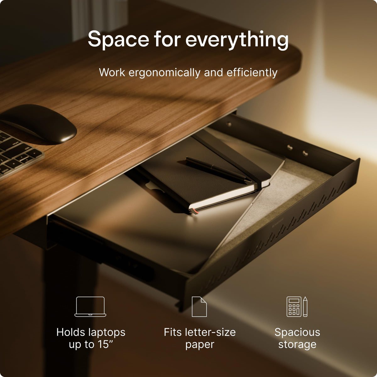 Desktronic Under Desk Drawer — Hidden Under-Desk Storage Organizer, Easy Install, Large Capacity