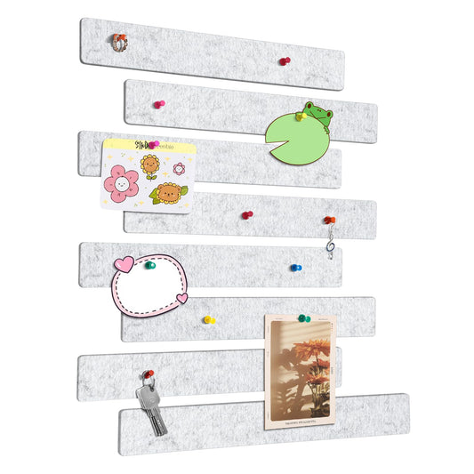 GoTiling Cork Board for Walls - 8 Pack Felt Pin Board Bar Strips - Self-Adhesive Lightweight