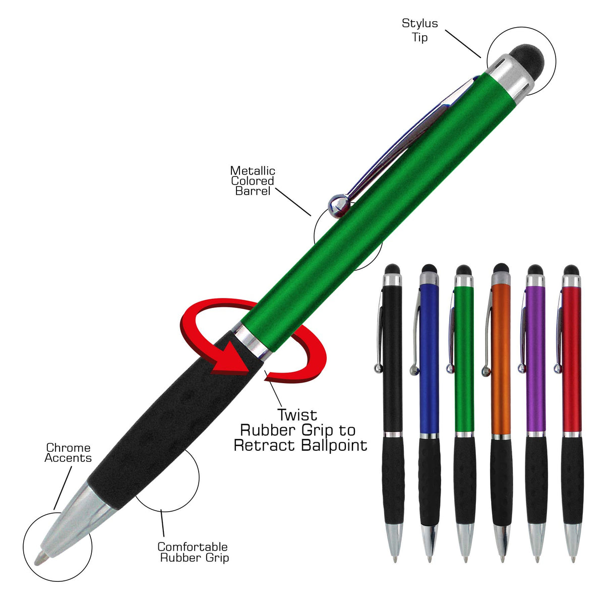 Stylus Pens -2 in1 Capactive Touch Screen with Ballpoint Writing Pen Sensitive Stylus Tip For Your