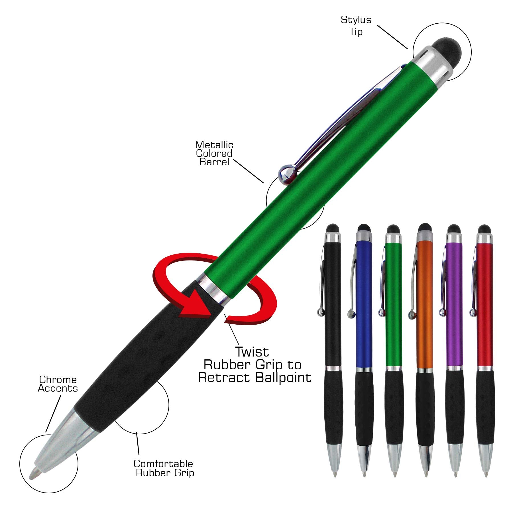 Stylus Pens -2 in1 Capactive Touch Screen with Ballpoint Writing Pen Sensitive Stylus Tip For Your