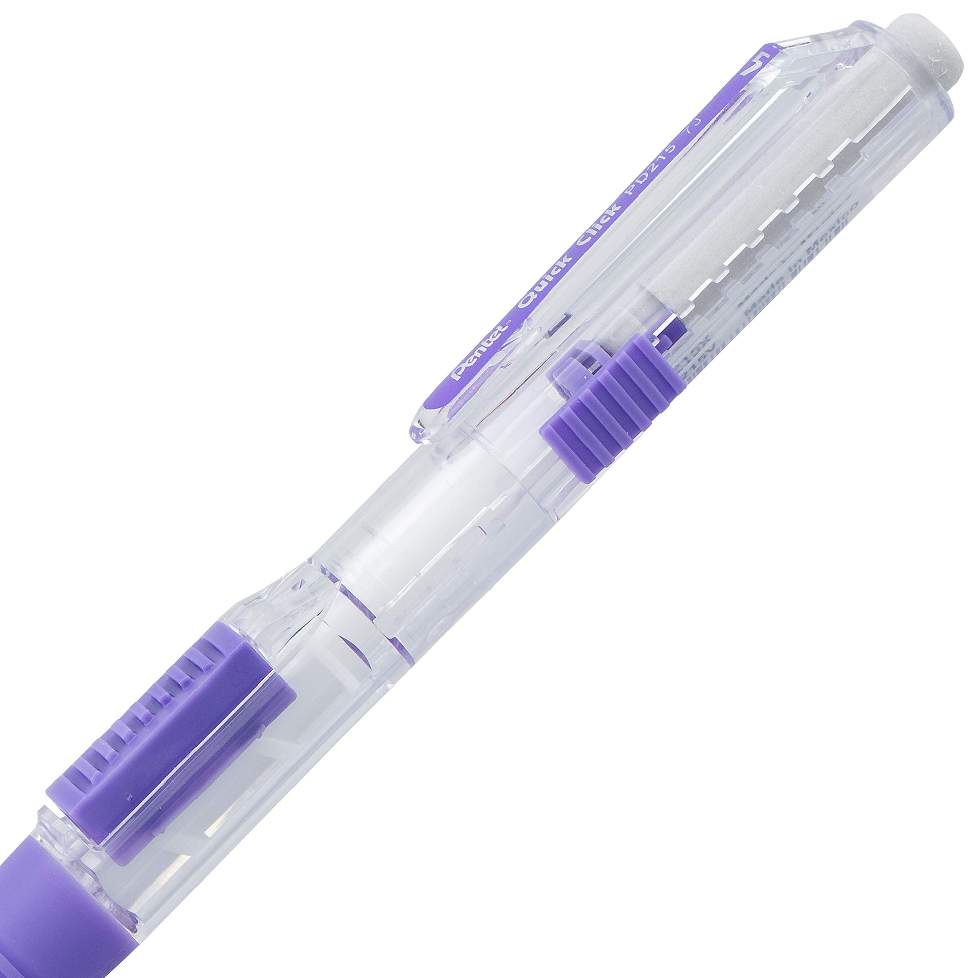 Pentel QUICK CLICK Mechanical Pencil (0.5mm), Violet Barrel, Box of 12 Pencils (PD215V)