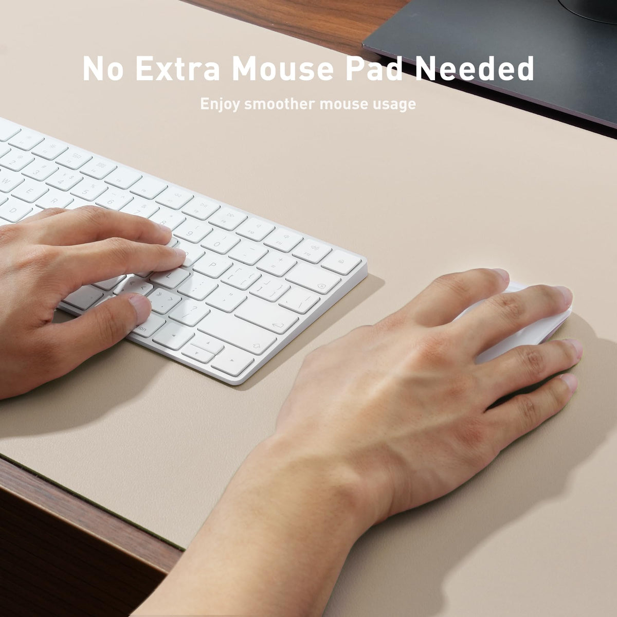 Aothia Faux Leather Desk Mat - Non-Slip PU Leather Desk Blotter, Waterproof Writing Surface, Large