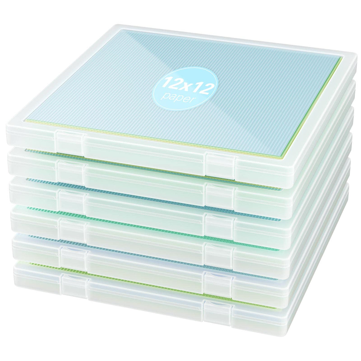 Denkee 12 x 12 Paper Storage, 6 Pack Scrapbook Paper Organizer Storage, Craft Organizers Box
