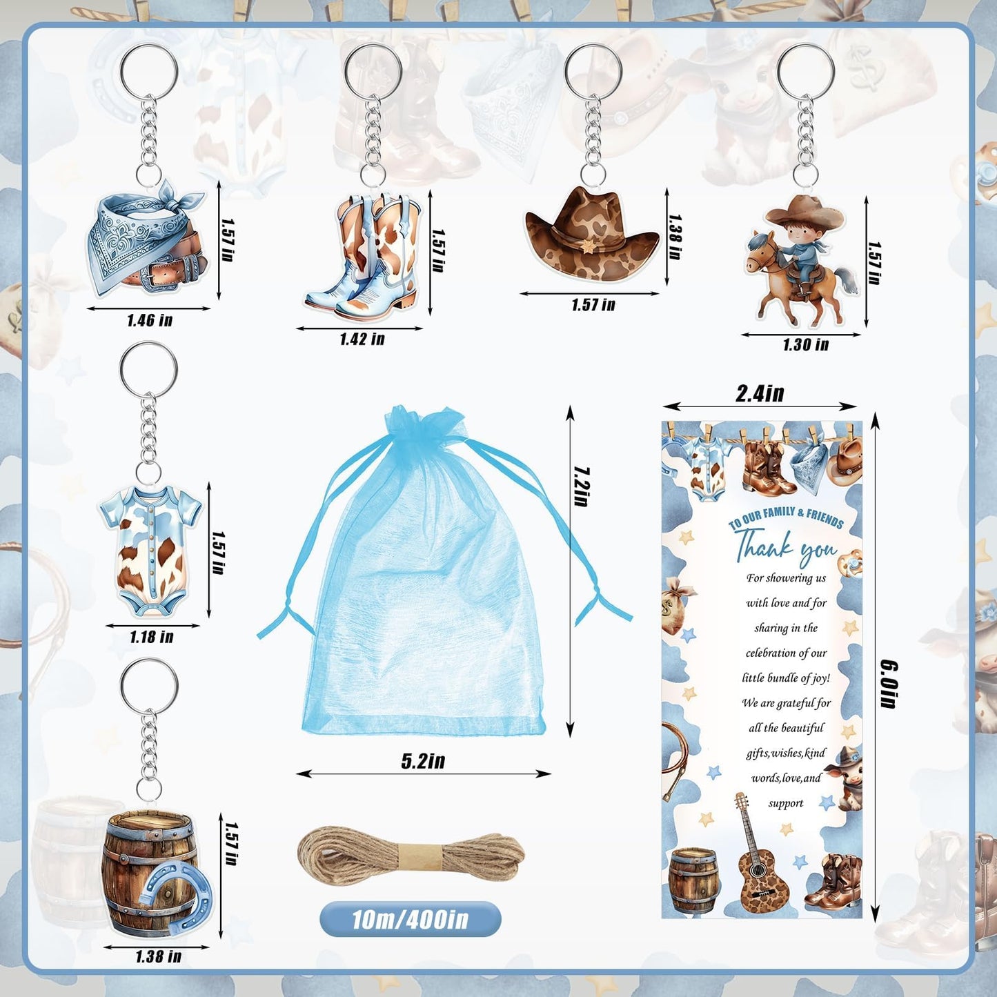 EYNDYN 145 Pieces Cowboy Baby Shower Favors for Guest A Little Cowboy is On the Way Ballpoint Pens