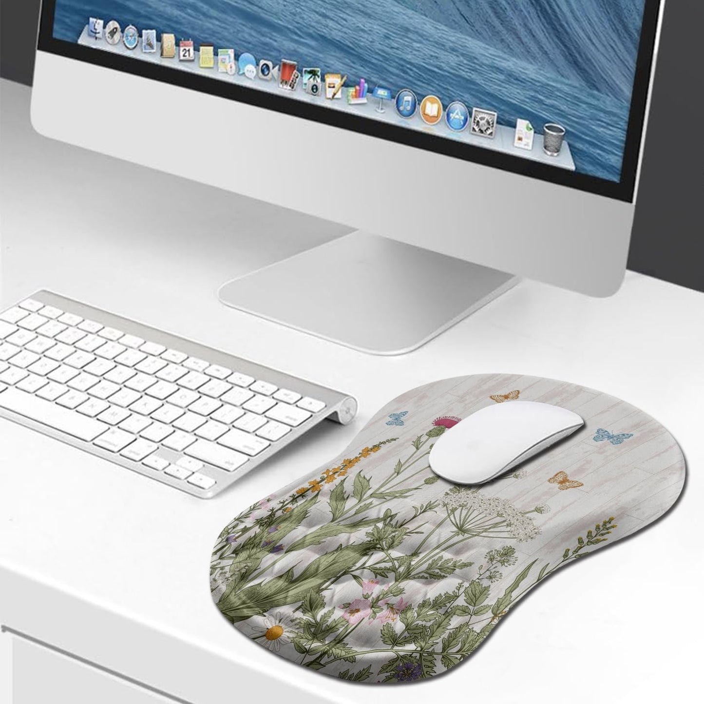 Hokafenle Ergonomic Mouse Pad Wrist Support, Wrist Rest Mousepad for Carpal Tunnel Pain Relief with