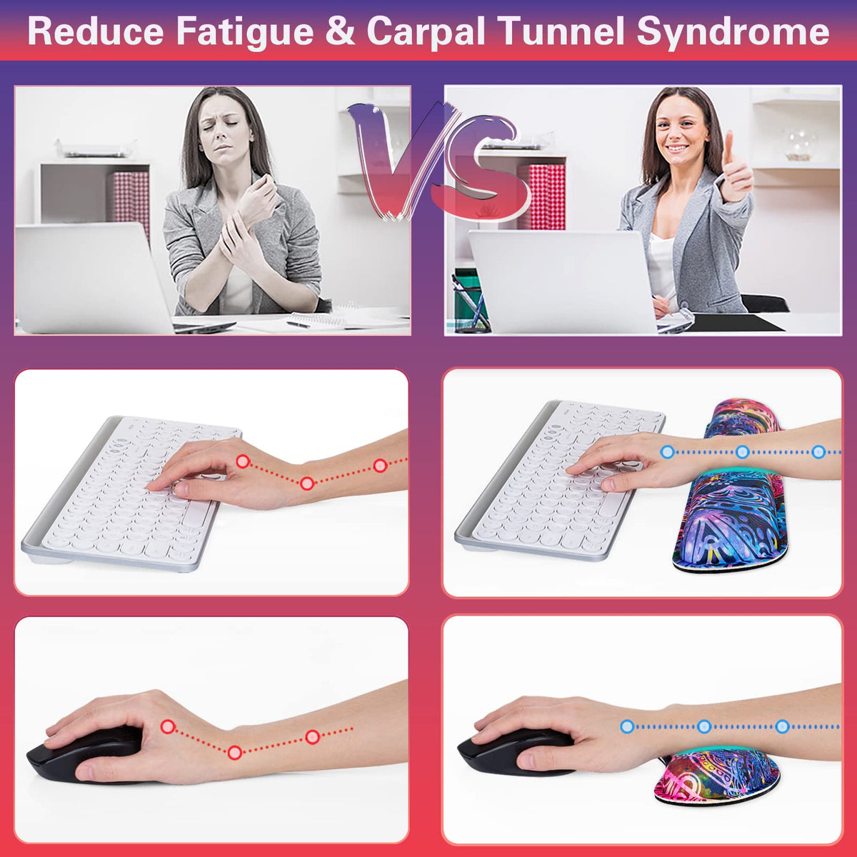 Canjoy Desk Mat with Wrist Rest, Keyboard and Mouse Pad Wrist Support Pad