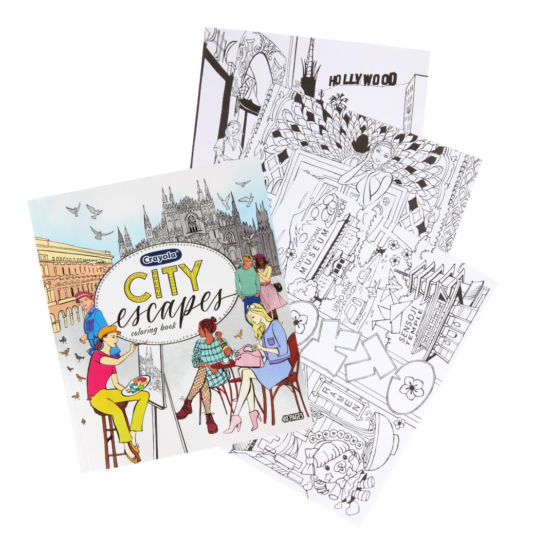 Crayola City Escapes Adult Coloring Book (40pgs), City Coloring Pages, Mindfulness Activity for