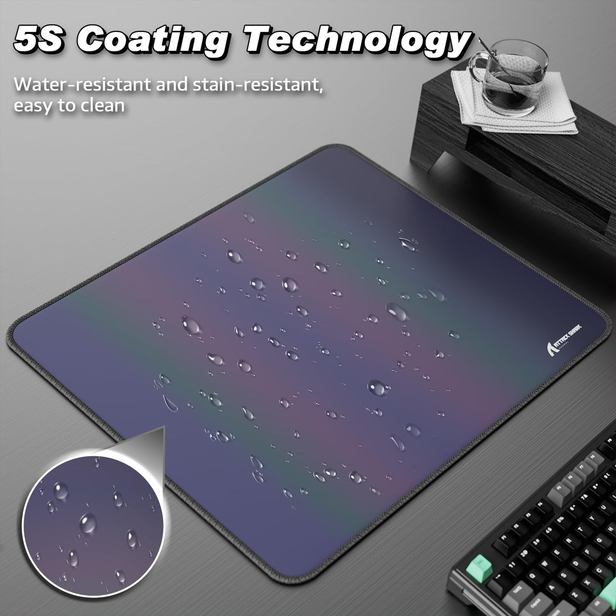 ATTACK SHARK CM03 Gaming Mouse Pad for Esports Speed Large Mouse mats Waterproof Surface and