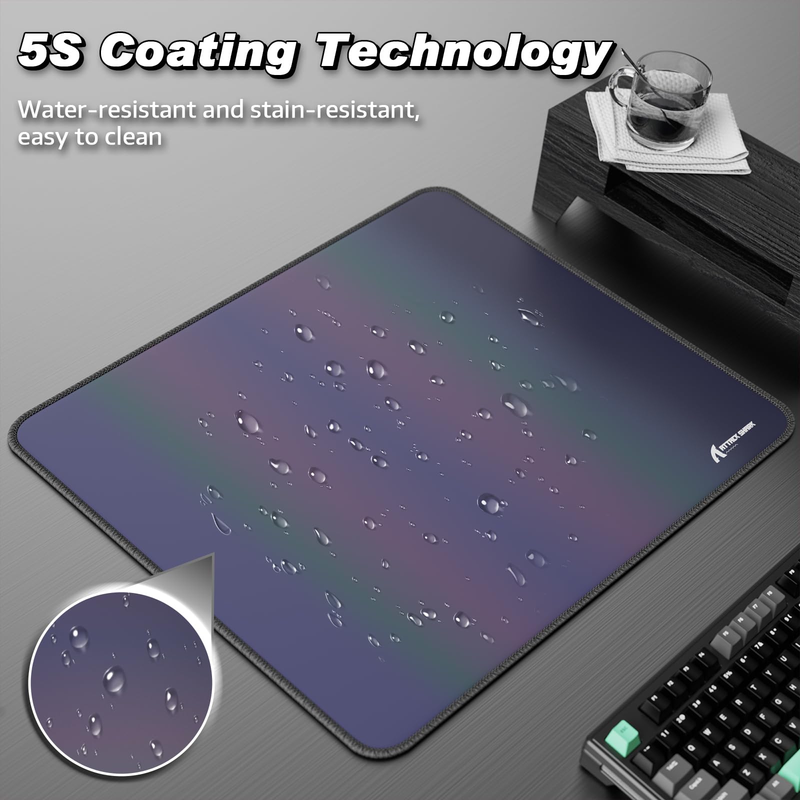 ATTACK SHARK CM03 Gaming Mouse Pad for Esports Speed Large Mouse mats Waterproof Surface and