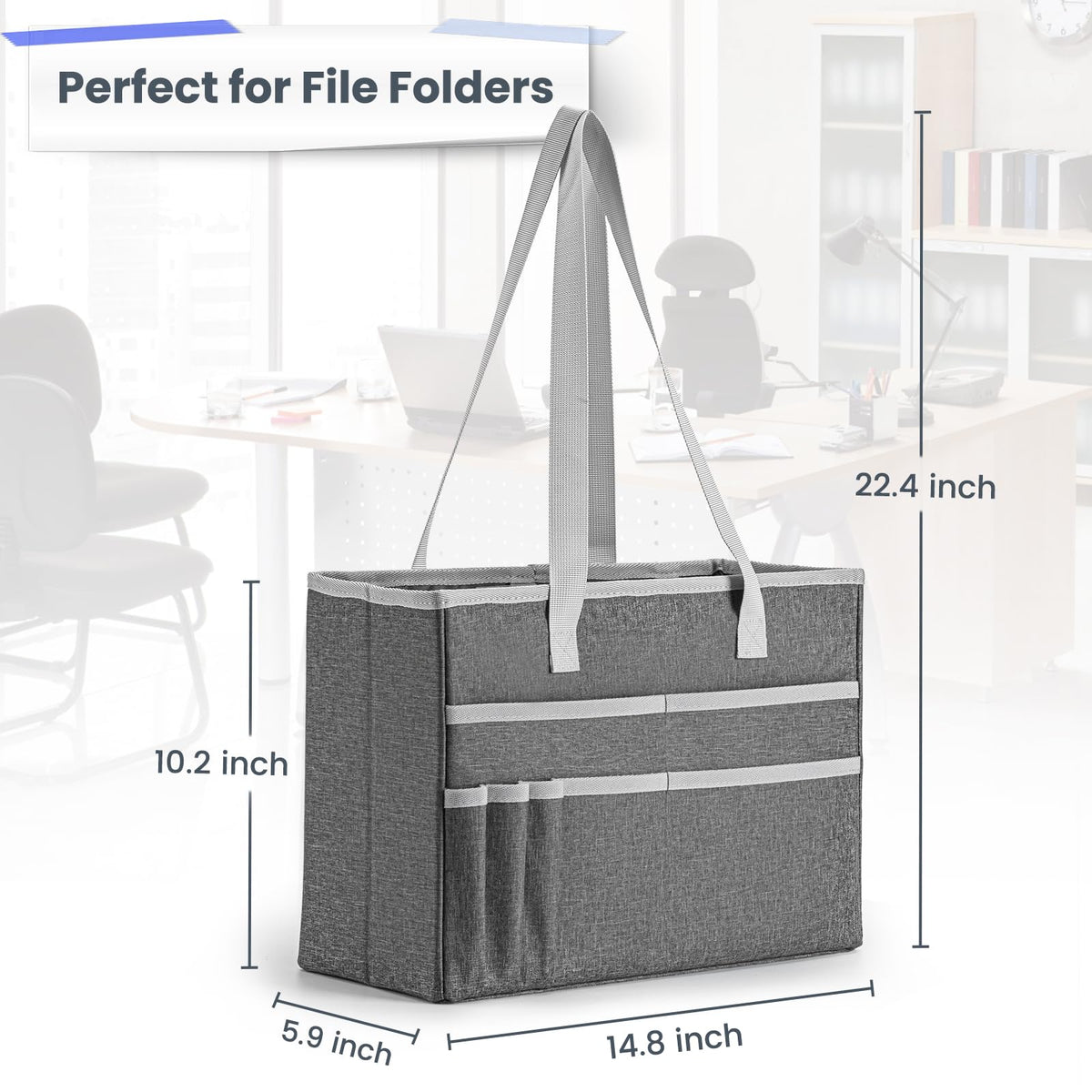 UNICITII File Organizer Box, Portable Tote Bag Hanging Filing Box Desktop File Folder Document