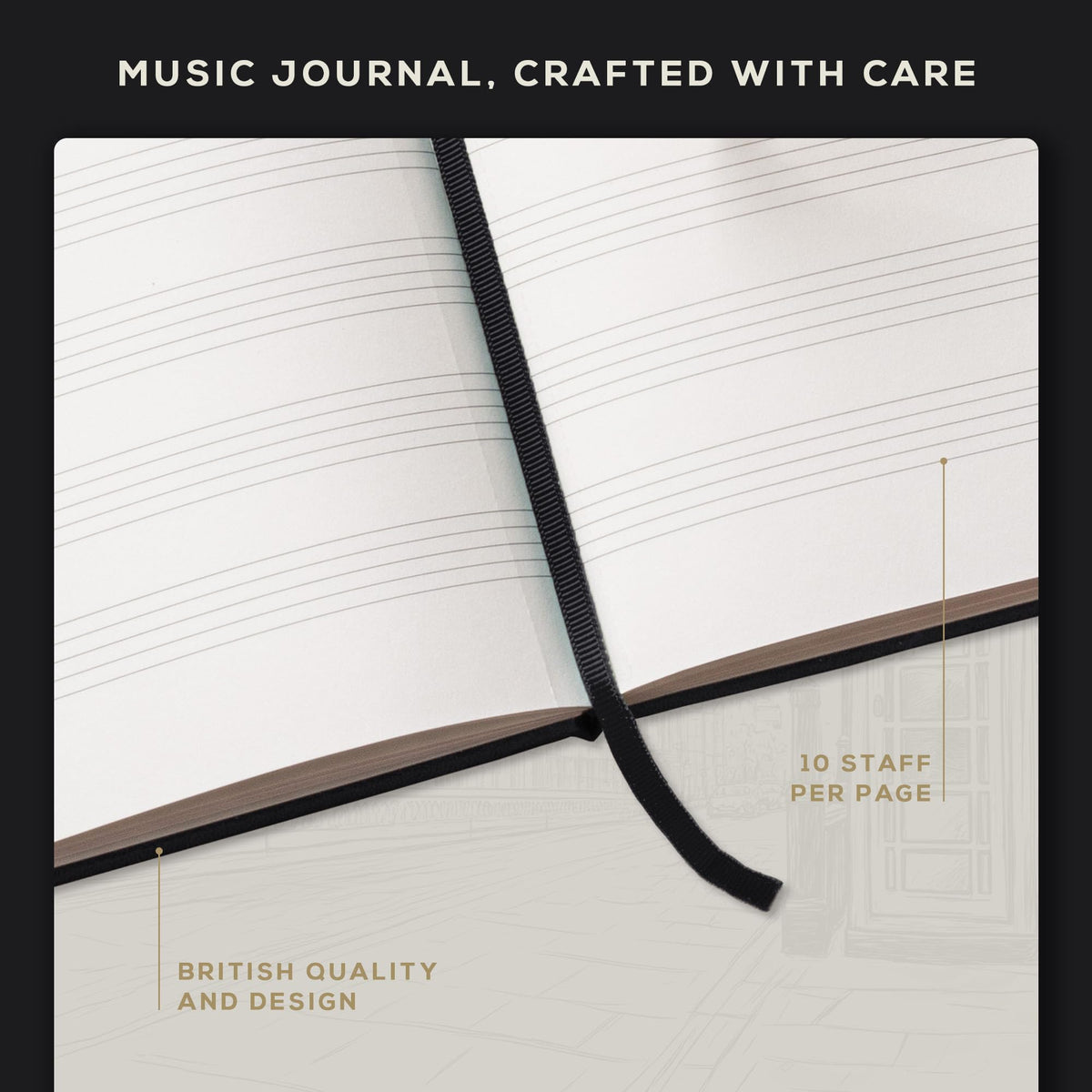 BEECHMORE BOOKS A4 Music Manuscript Paper Notebook A4 120 GSM with Gift Box