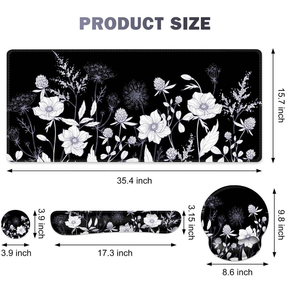 Gaming Mouse Pad, Large Desk Mat, 4in1 XXL Mousepad Cute Desk Pad Protector