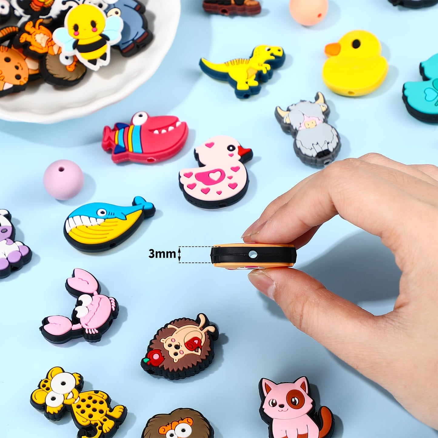 Humyoun 122 Pcs Beadable Pen DIY Kit with Silicone Beads, Stylish Style
