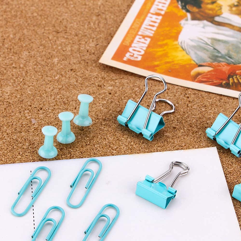 Creechwa Paper Clips Binder Push Pin Set, Assorted Sized Binder Clips