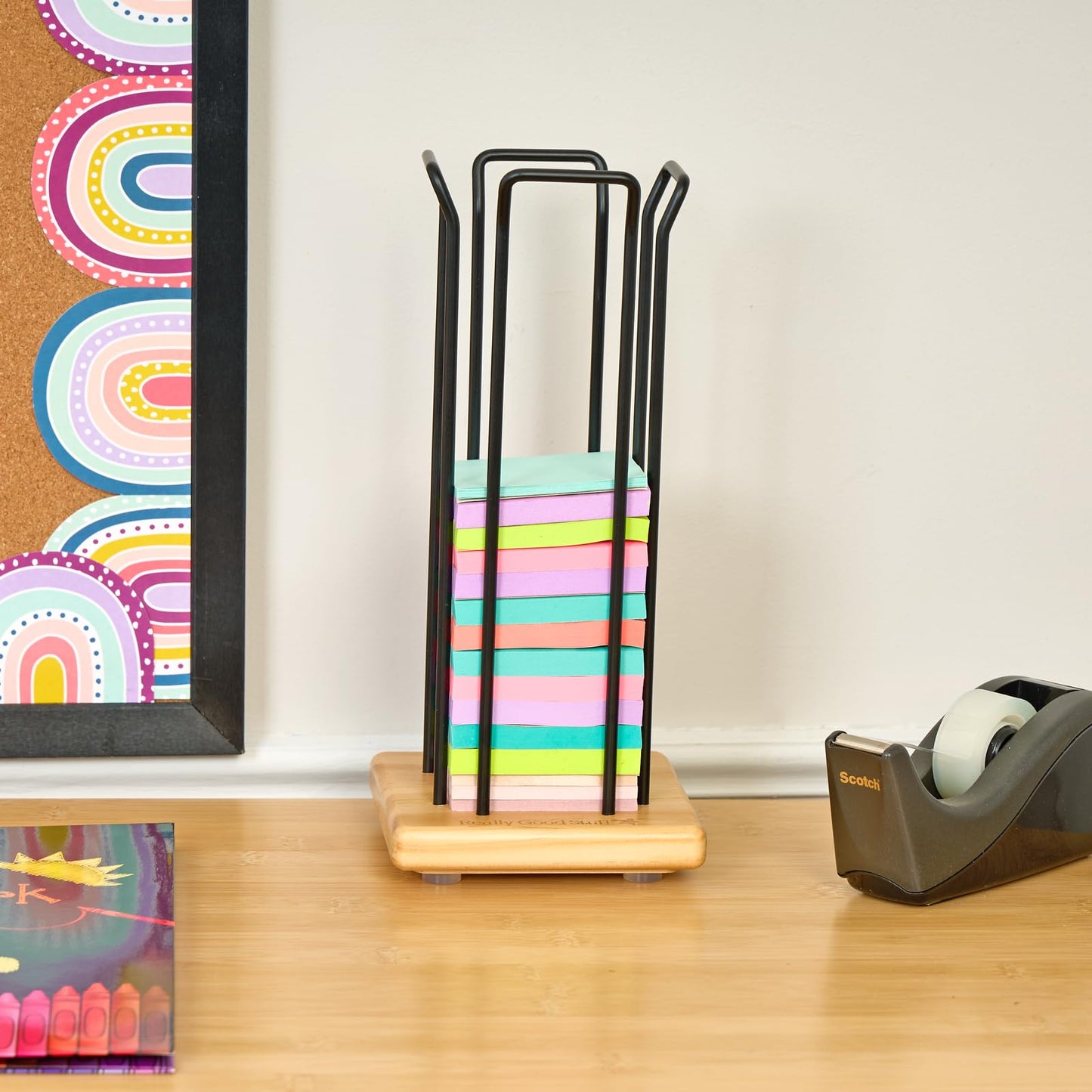 Really Good Stuff Sticky Note Tower - 1 Tower, 5"W by 5"D by 1"H, Notes Holder, Office And School