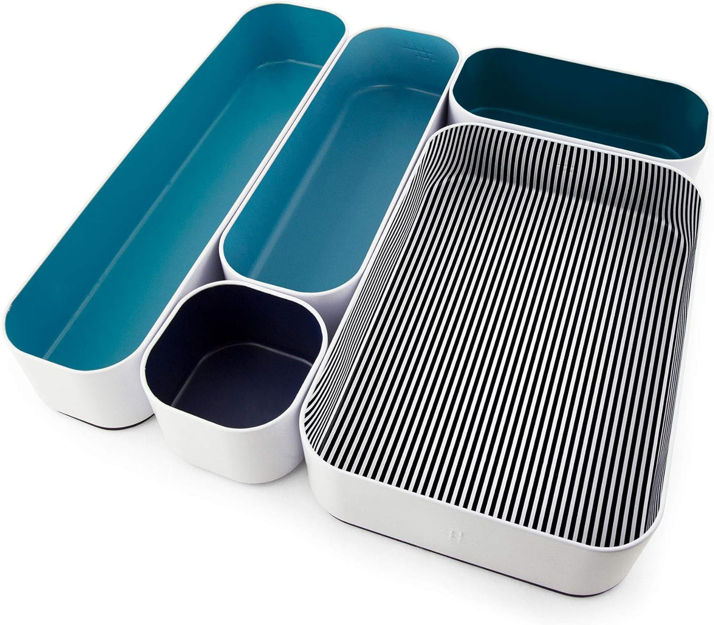 Three by Three Seattle Metal Drawer Organizer Tray Set, 5-Pc, 2" (Assorted)