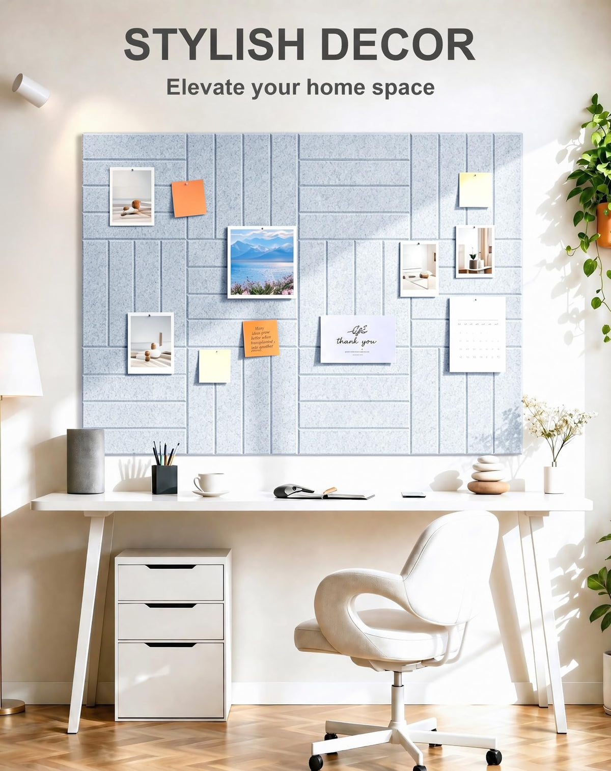 G Gamit 0.47" Thick Felt Wall Tiles 36"x24" Cork Board Alternative 6 Pack 11.81"x11.81"Felt