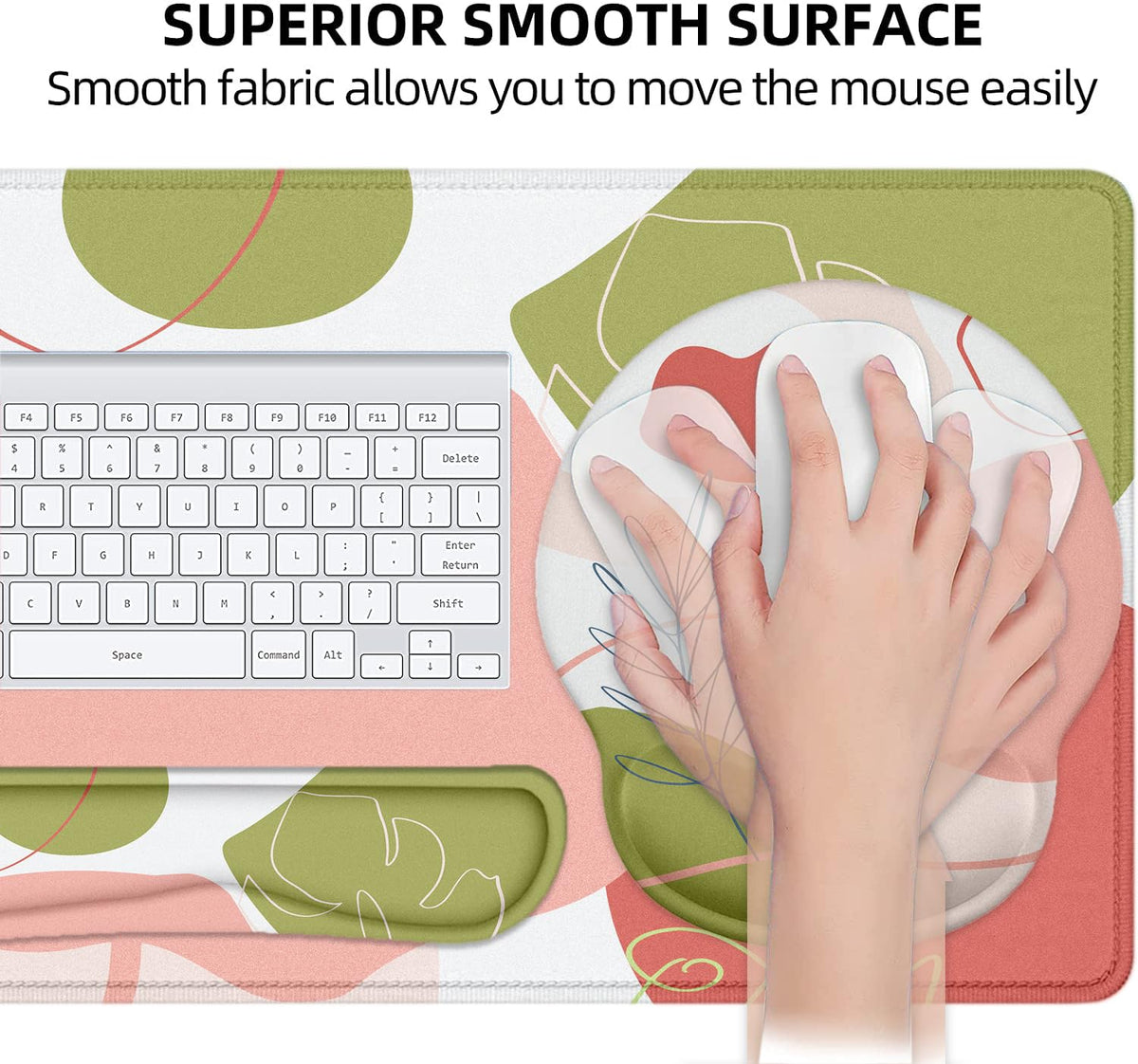 Large Desk Mat, Mouse Pad with Wrist Support, Keyboard Wrist Rest Set