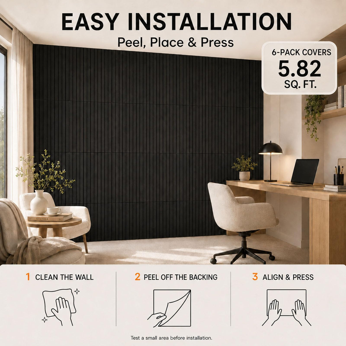 Baysola Stripe Felt Bulletin Board Tiles, Cork Board Alternative 24 x 36 in