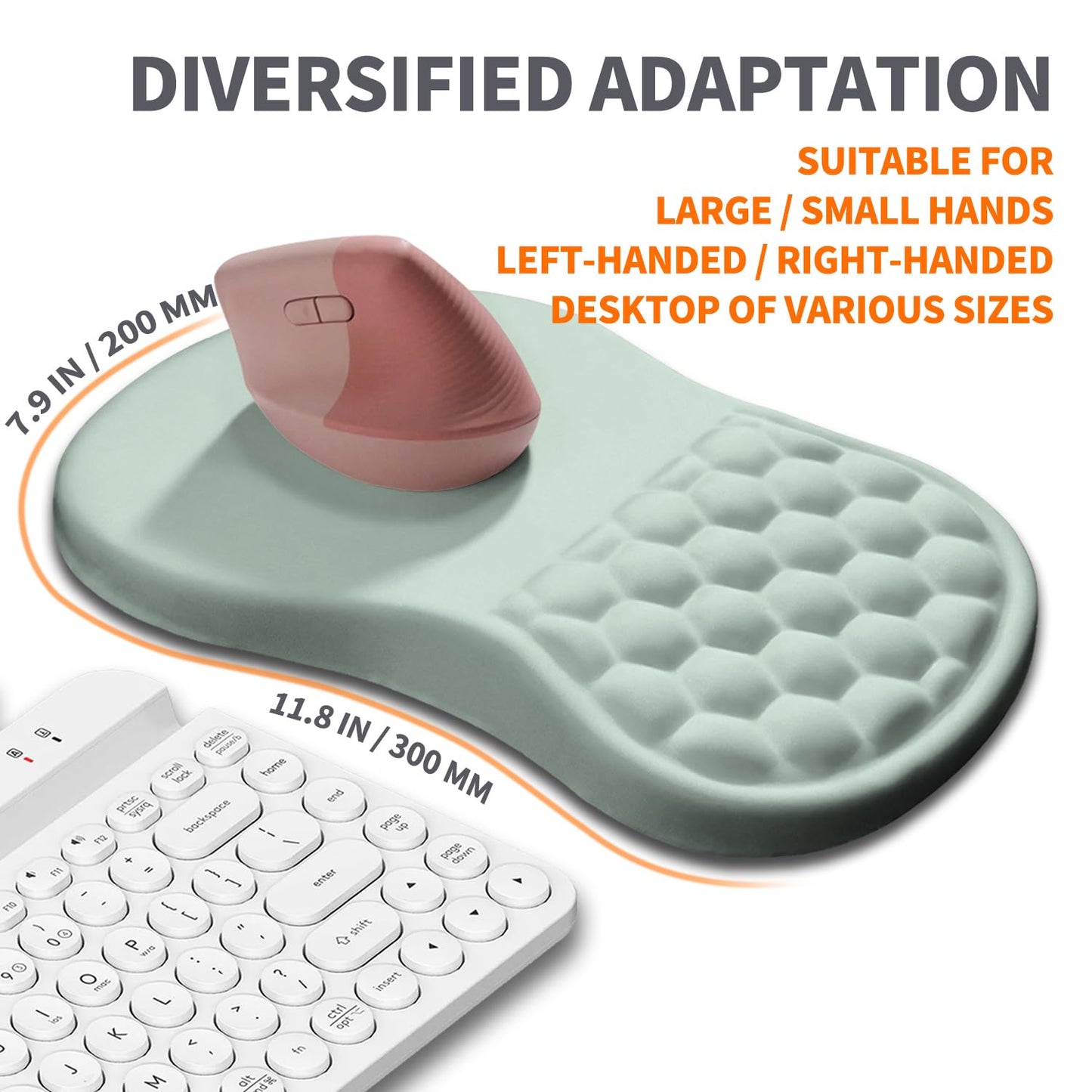 Armanza Ergonomic Joint Wrist Support Mouse Pad with Memory Foam Cushion Massage Bump, Carpal