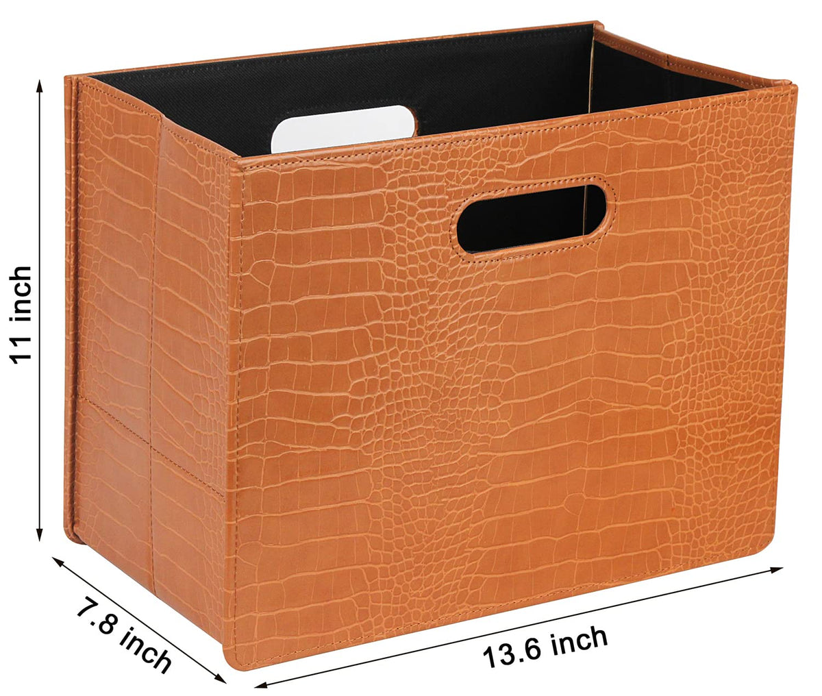 HofferRuffer Magazine Basket Holder, Foldable Magazine Rack, Document File Holder Organizer, File
