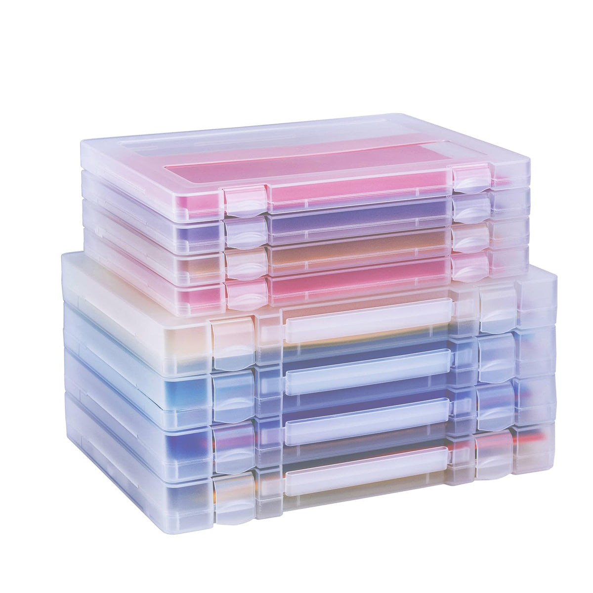 Mickiewicz 8 Pack Paper Storage Boxes, 8.5 x 11 Plastic Portable Project Case for US letter Size