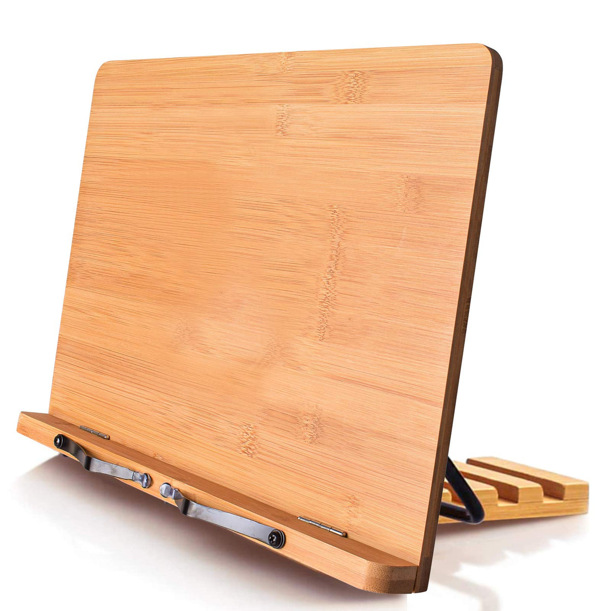 wishacc Book Stand XL-Large Size 15.4" x 11.0" Main Board-Adjustable Foldable Book Holder with Page