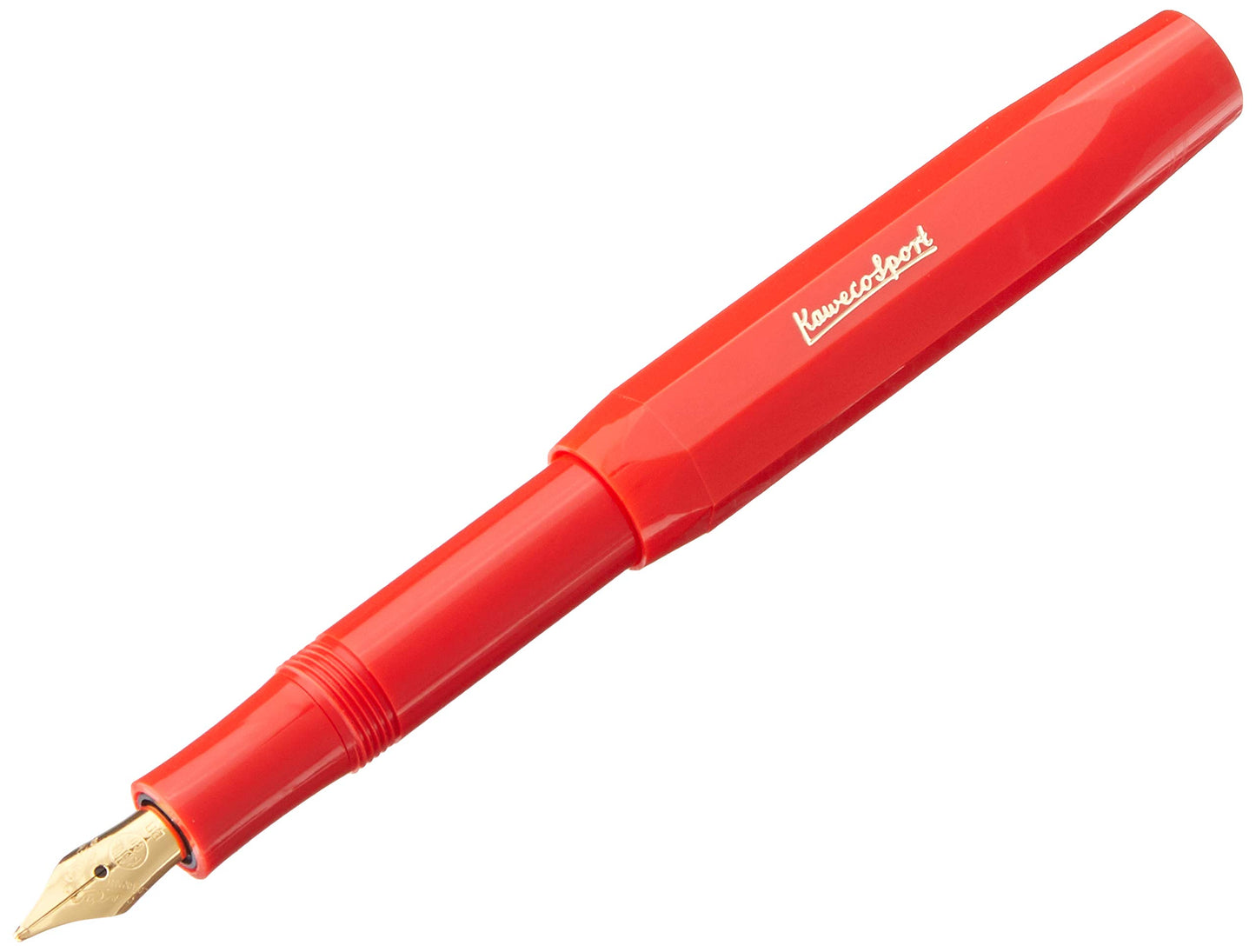 Kaweco CLASSIC SPORT Fountain Pen Red with 23 Carat Gold-Plated Steel Nib and Iridium Tip for Ink