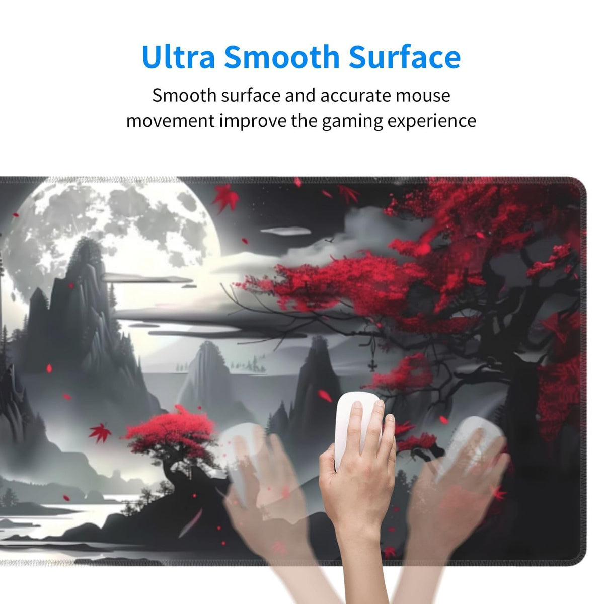 Gaming Mouse Pad Desk Pad,Extended Big Mouse Pad,31.5x11.8 Inch Long Computer Keyboard Mouse Mat