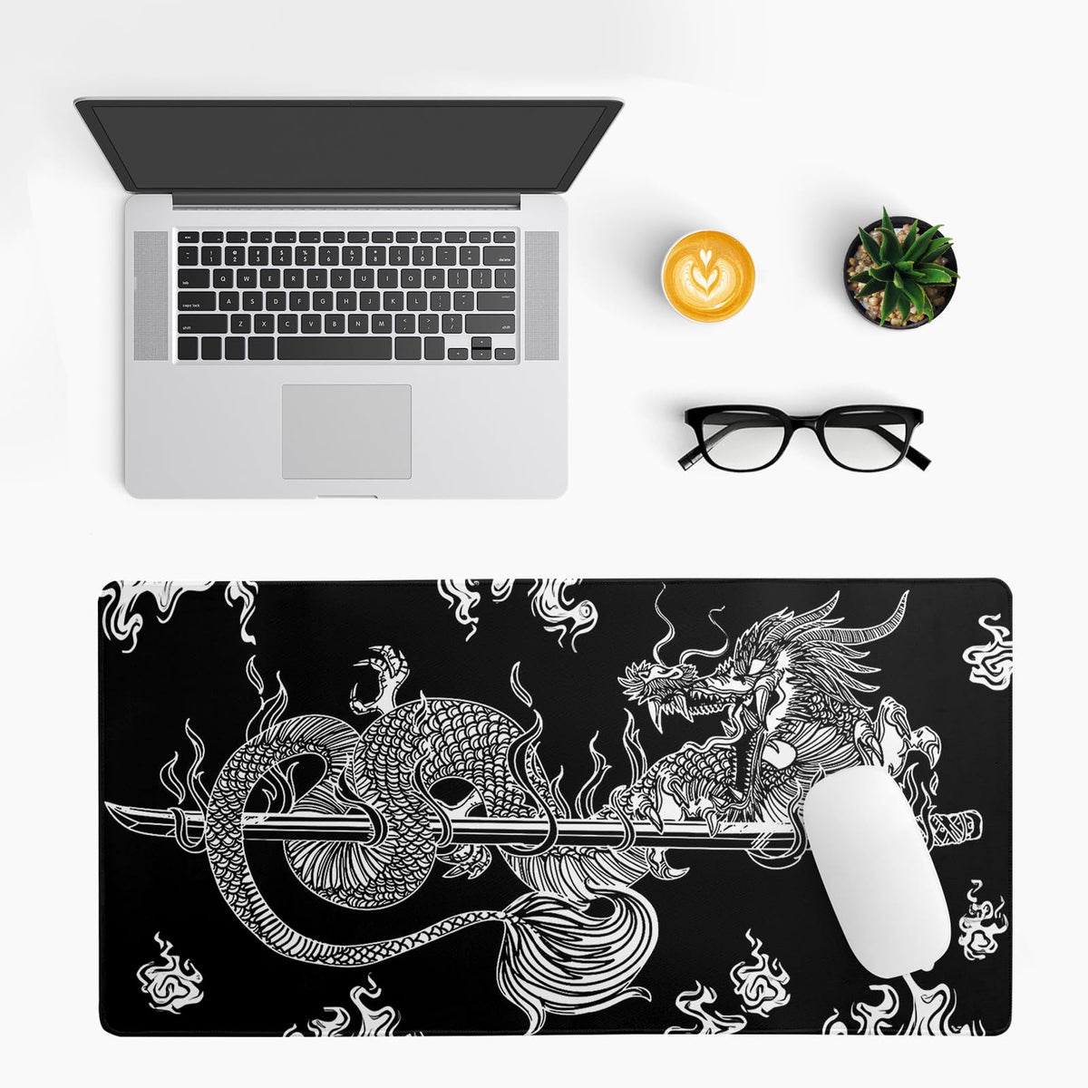 Dragon Gaming Mouse Pad Black Large Mouse Pad for Keyboard and Mousepad Desk Mat with 3mm Non-Slip