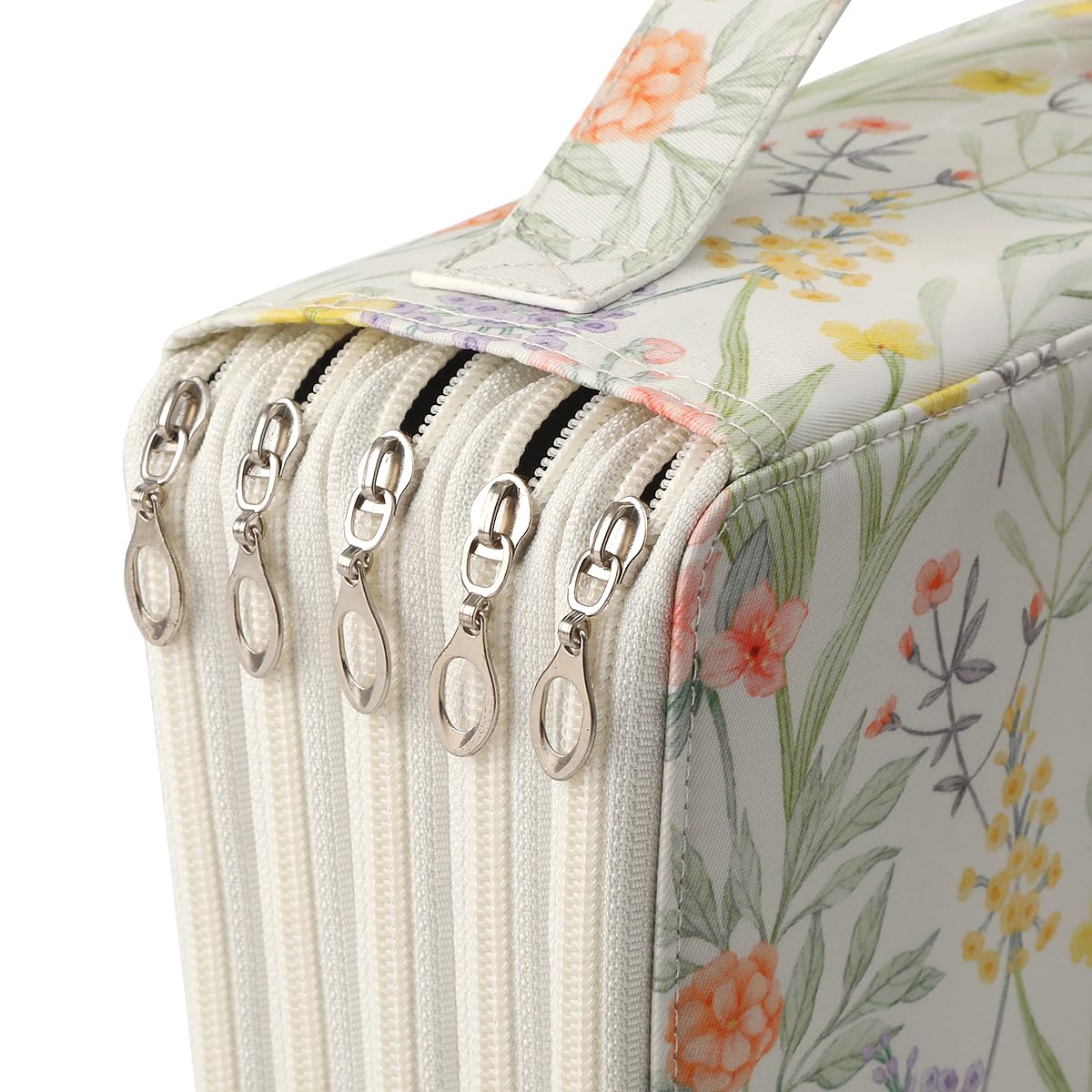 Lbxgap 250 Slots Canvas Pencil Case 5-Layer Zipped Holder w/Handle