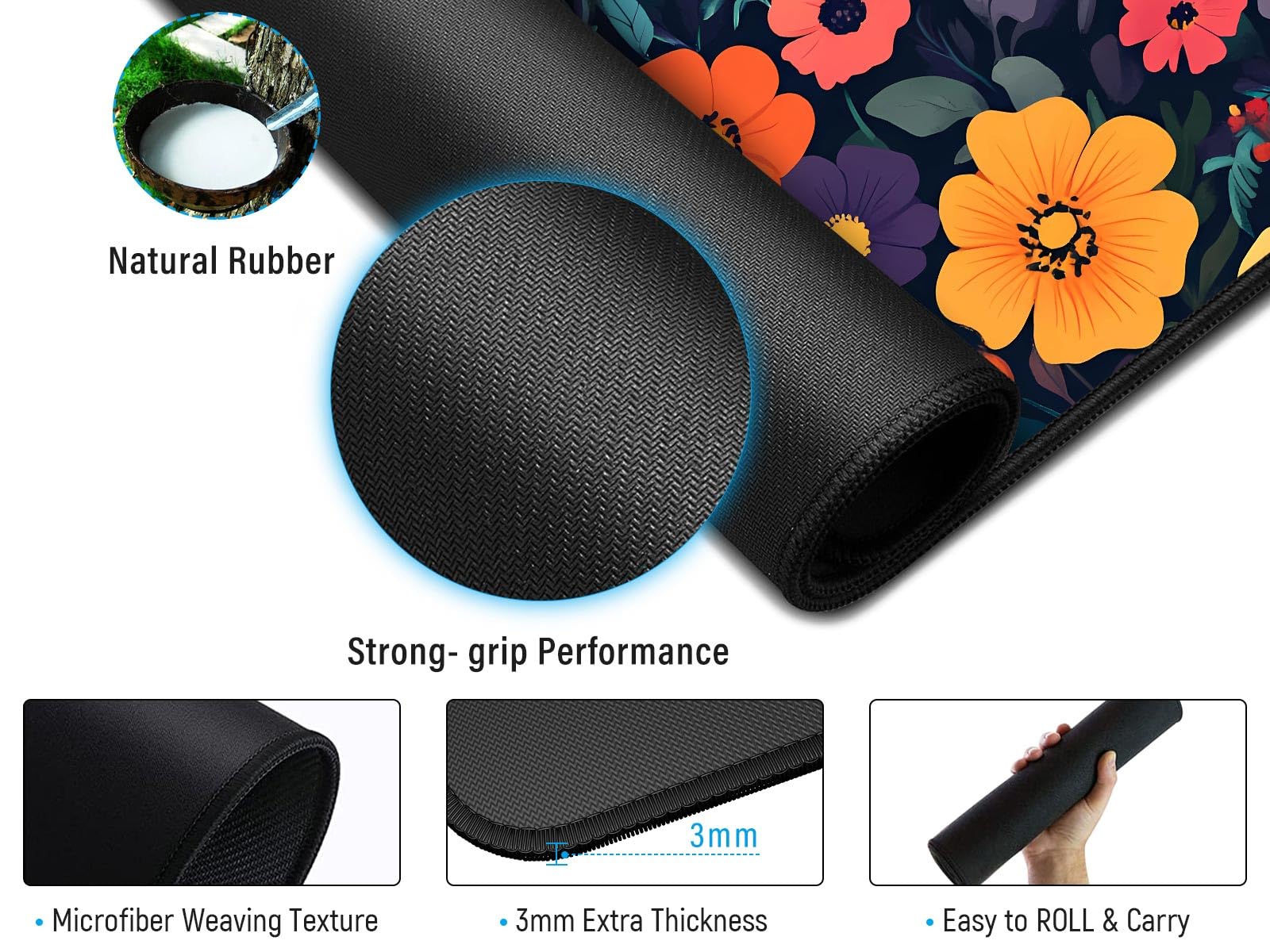 JIALONG Large Gaming Mouse Pad - Extended Desk Mat for Gaming and Office