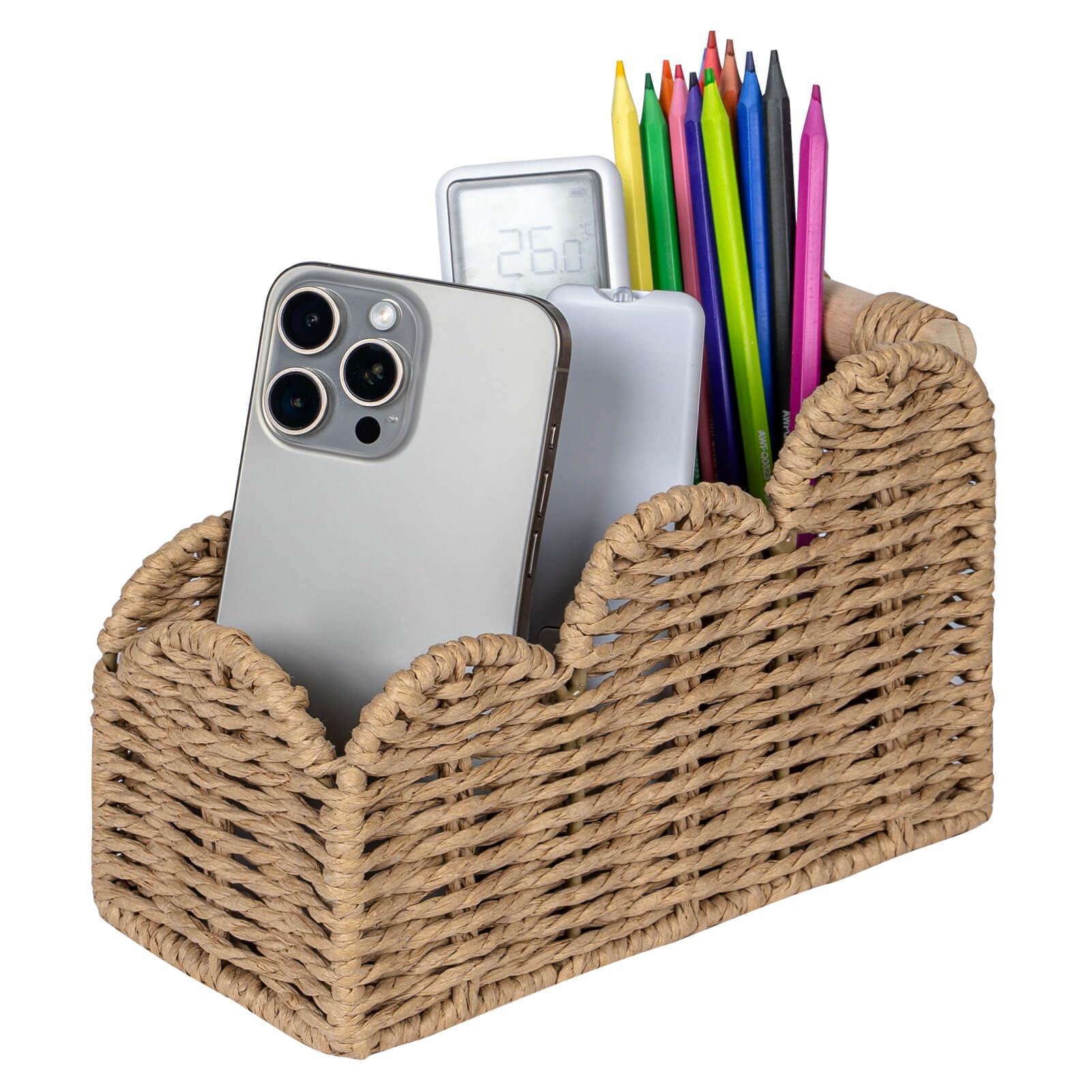 CubesLand Bedside Table Desk Organizer Caddy, Remote Pen&Pencil Holder Cup