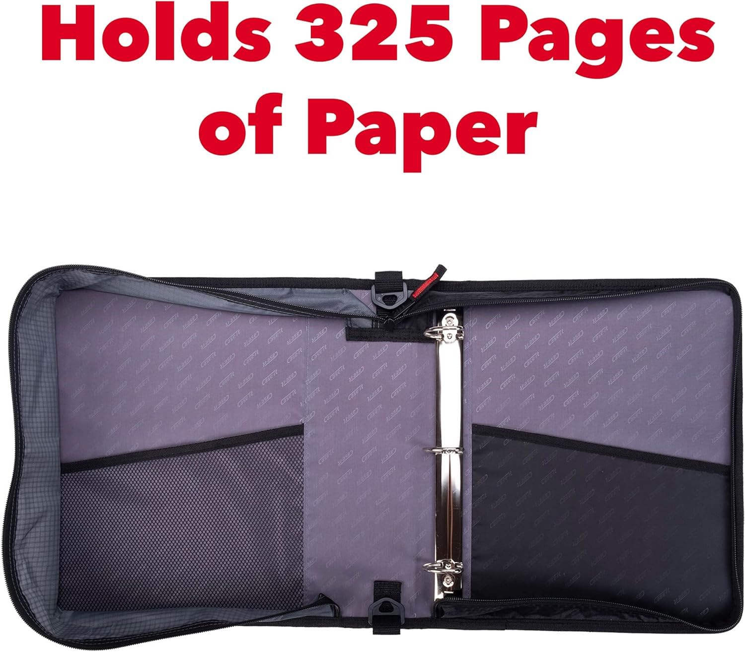 Case-it School Zipper Binder | 1.5" D-Ring | 325-Sheet | LT-207 Fire Red