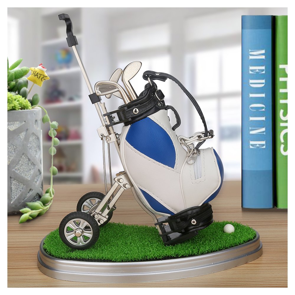 10L0L Golf Pens with Golf Bag Holder, Novelty Unique with 3 Pieces Aluminum Pen for Golf Fanatic