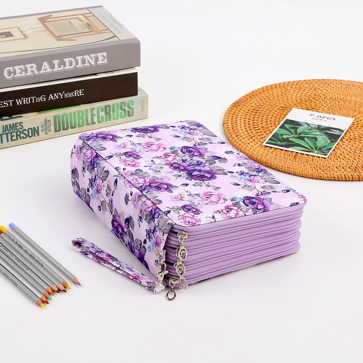 Lbxgap 200 Slots Colored Pencil Case Organizer, 4 Layer Bag
