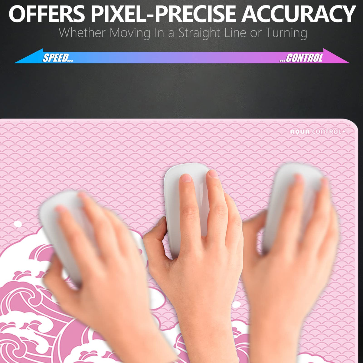 X-Raypad Aqua Control Plus Wave Gaming Mouse Pad, Ultra-High Precision Mouse Pad with Perfect Speed