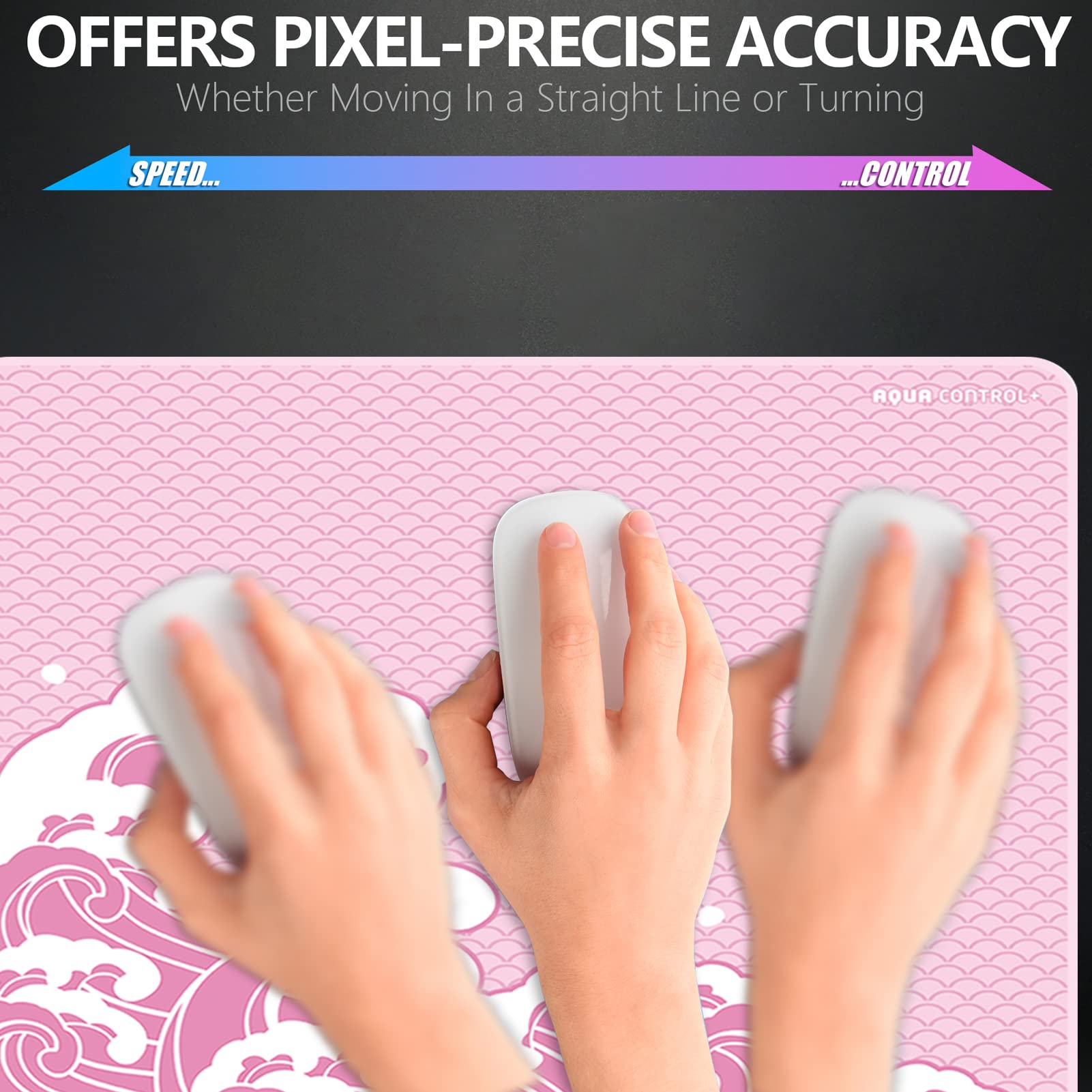 X-Raypad Aqua Control Plus Wave Gaming Mouse Pad, Ultra-High Precision Mouse Pad with Perfect Speed